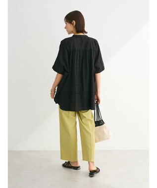 Green Parks インド綿 チェックドビーブラウス Black