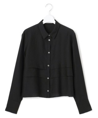 洗える】 ワッシャーツイル クロップドブラウス / ICB L