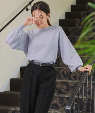 Tiaclasse 【安田美沙子さん着用・新色追加・洗える】ボリュームパフスリーブニット サックス