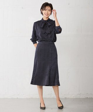 J.PRESS LADIES 【洗える】ジオメトリック マーメイド スカート ネイビー系5