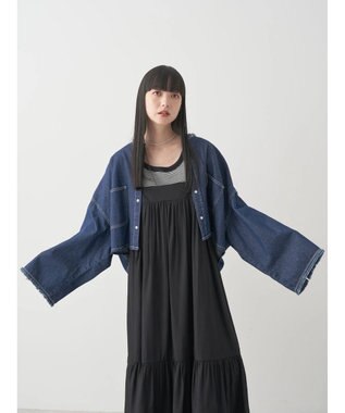 earth music&ecology スクエアデニムシャツ Indigo