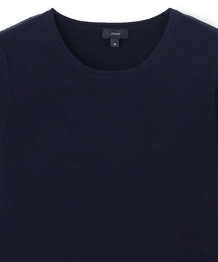 JOSEPH 【洗える】ストレッチシルクニット　ラウンドネック Navy