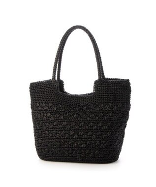 UNBILLION カシュカシュ cachecache / メタリックコード柄編みトートバッグ ブラック