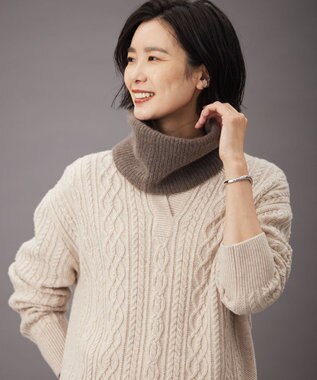 J.PRESS LADIES ピュアカシミヤ ネックウォーマー ブラウン系