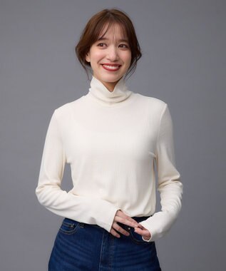 ANY 【洗濯機可】ソフトタッチリブタートルネック オフ