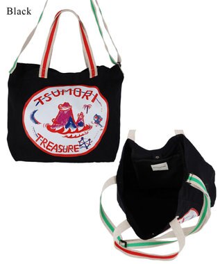 tsumori chisato CARRY トレジャーアイランド トートバッグ 2way ショルダーバッグ A4サイズ対応 ブラック