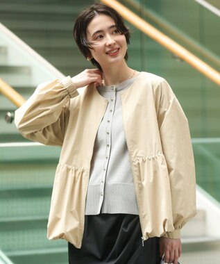 Green Parks ノーカラーペプラムブルゾン