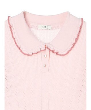 earth music&ecology フリルニットポロ Pink