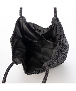 UNBILLION カシュカシュ cachecache / メタリックコード柄編みトートバッグ ブラック