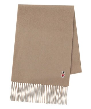 MOONBAT 【WEB限定】MACKINTOSH PHILOSOPHY バッキンガムベア付きウール100%無地マフラー (パッケージ付き) ベージュ