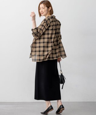 23区 S 【WEB&一部店舗限定】シアーコットン チェック シャツ ブラックチェック