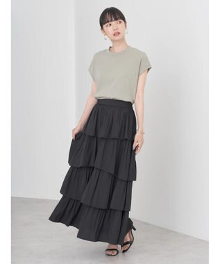 earth music&ecology フレンチスリーブリブプルオーバー Off White