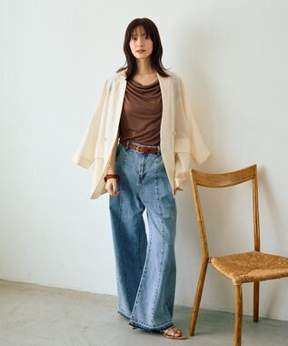 YECCA VECCA 【接触冷感】ドレープカットトップス Brown