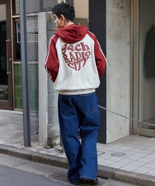 WEGO 【ユニセックス着用ITEM】ラグラングラフィックZIPパーカー ワイン