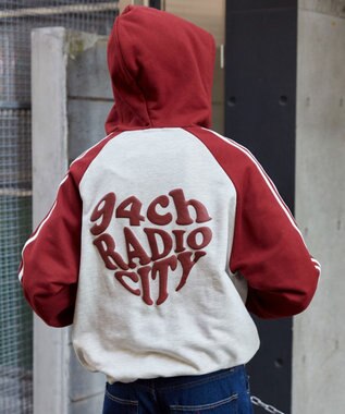 WEGO 【ユニセックス着用ITEM】ラグラングラフィックZIPパーカー ワイン