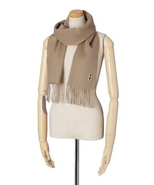 MOONBAT 【WEB限定】MACKINTOSH PHILOSOPHY バッキンガムベア付きウール100%無地マフラー (パッケージ付き) ベージュ