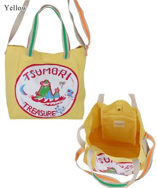 tsumori chisato CARRY トレジャーアイランド トートバッグ 2way ショルダーバッグ A4サイズ対応 イエロー