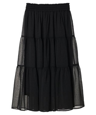 earth music&ecology フロッキードットシアーティアードスカート Black