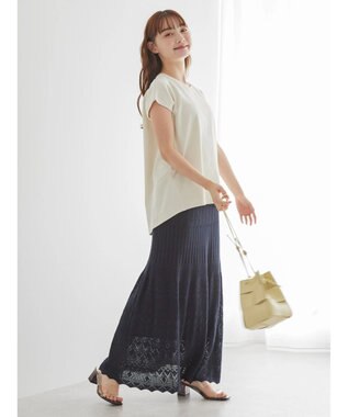 AMERICAN HOLIC キレイＣｏｔｔｏｎフレンチスリーブカットプルオーバー Ivory