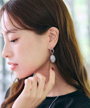 Tiaclasse 【金属アレルギー対応】 天然石クリスタルオーバルピアス シルバー