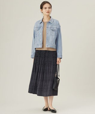 自由区 【洗える】ウスカルデニム襟付き ジャケット ライトインディゴ