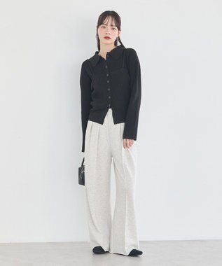 earth music&ecology 【2点SET】襟付きニットアンサンブル Black