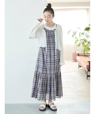 earth music&ecology ＳＥＴ２点クレープリボンブラウス＋インナー White