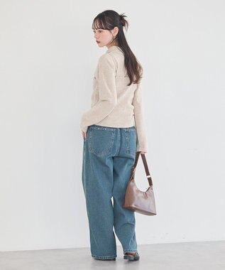 earth music&ecology 【2点SET】襟付きニットアンサンブル Gray Beige