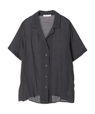 Green Parks ゆったり開襟シャツ Charcoal Gray