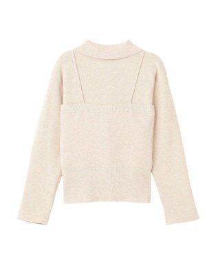 earth music&ecology 【2点SET】襟付きニットアンサンブル Gray Beige
