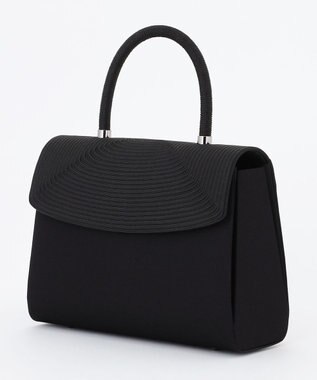 自由区 FORMAL 【日本製】編み手コード刺繍 ハンドバッグ ブラック系