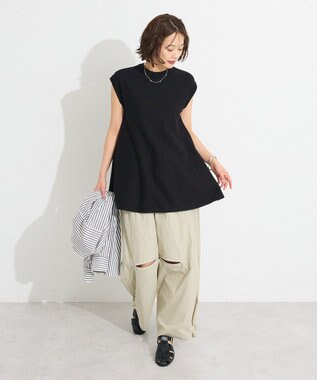 CRAFT STANDARD BOUTIQUE ファンクショナルノースリーブフレアニットプルオーバー Black