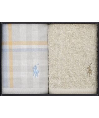PRESENTERS ROOM POLO RALPH LAUREN HOME(ポロ ラルフ ローレン ホーム) / ESTELLA PLAID ウォッシュタオルギフトセット(NEUTRAL)