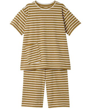 une nana cool 綿混ブークレーボーダー 半袖パジャマ KA