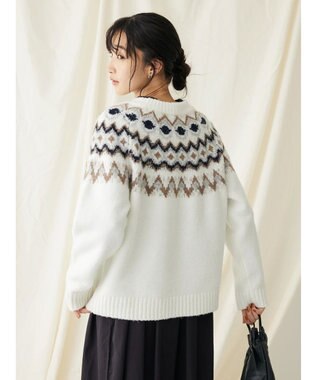 CRAFT STANDARD BOUTIQUE 求心柄ニットプルオーバー Ivory