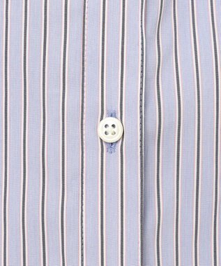 J.PRESS LADIES L 【洗える】BEZ ストライプ フリルネック ブラウス サックスブルー系1