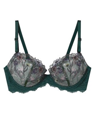 une nana cool バックスタイルまでかわいい Steppe Flower ワイヤーブラ ダークグリーン