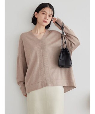 AMERICAN HOLIC バイパチＶネックニットプルオーバー Beige Mixture