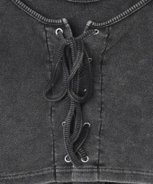 WEGO ヴィンテージライクレースアップトップス スミクロ