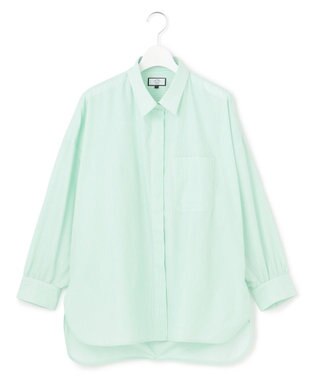 J.PRESS YORK STREET 【WOMEN】コットンタイプライター ドレープシャツ グリーン系1