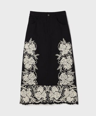 GRACE CONTINENTAL エンブロイダリータイトスカート ブラック