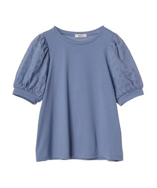 earth music&ecology フラワーレースプルオーバー Blue