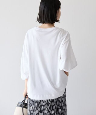 AMERICAN HOLIC 接触冷感7分袖タックスリーブカットプルオーバー Off White