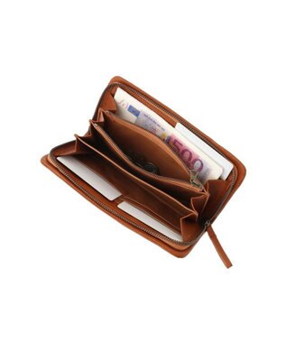 genten ゴートベーシック ラウンド長財布 チャ