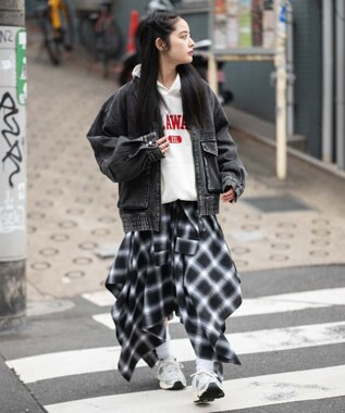 WEGO 【ユニセックス着用ITEM/MLサイズ展開】フライトジャケット デニムブラックソノタ