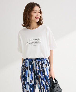 Green Parks 【適ON】箔プリントロゴＴシャツ Off White