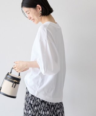 AMERICAN HOLIC 接触冷感7分袖タックスリーブカットプルオーバー Off White