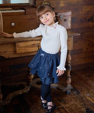 ANY KIDS 首フリルしあわせタッチニット エクリュ