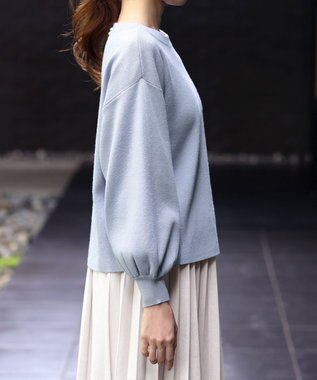 Tiaclasse 【安田美沙子さん着用・新色追加・洗える】ボリュームパフスリーブニット サックス