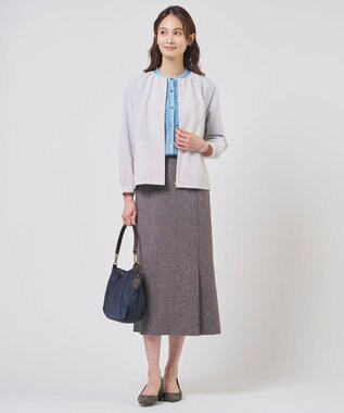 J.PRESS LADIES BREEZE COOL トロ ノーカラー ブルゾン グレー系